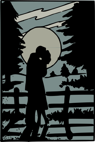 Moonlight kiss clipart