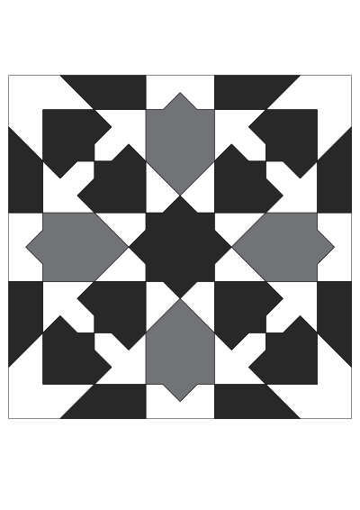 Moorish glazed earthenware tile pattern 2 clipart