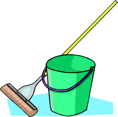 Mop and bucket clipart