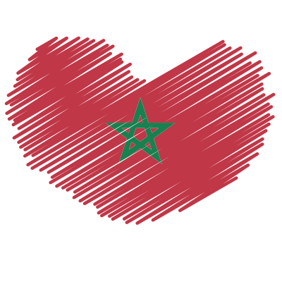 Morocco flag heart clipart