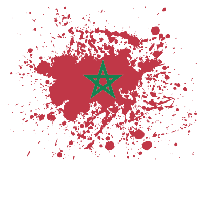 Morocco flag ink splatter clipart