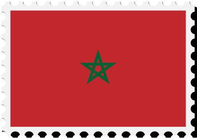 Morocco flag stamp clipart
