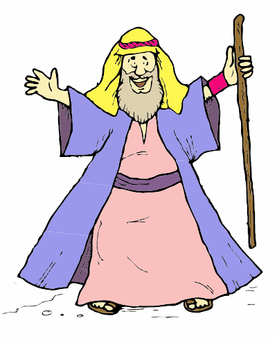 Moses lifting up his rod clipart