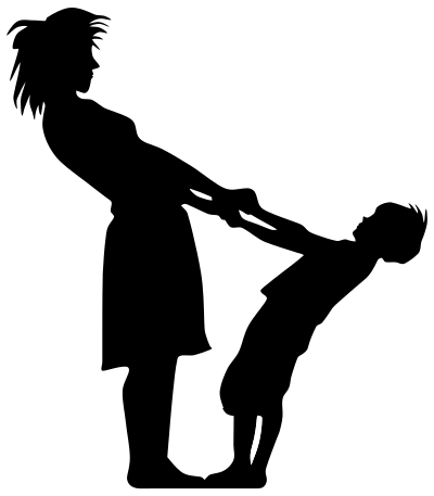 Mother And Son Minus Ground Silhouette clipart