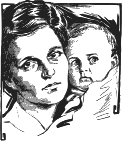 Mother and Startled Baby clipart