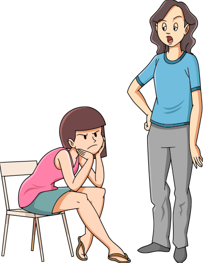 Mother and Teenage Daughter clipart
