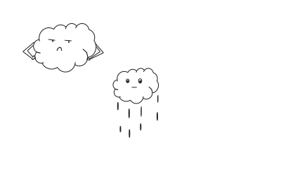 Mother cloud and baby cloud clipart