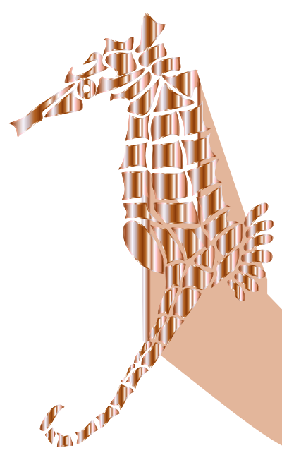 Mother Of Pearl Stylized Seahorse Silhouette No Background clipart