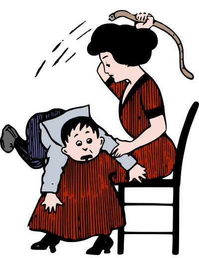 Mother Spanks her Kid - Colour Remix clipart