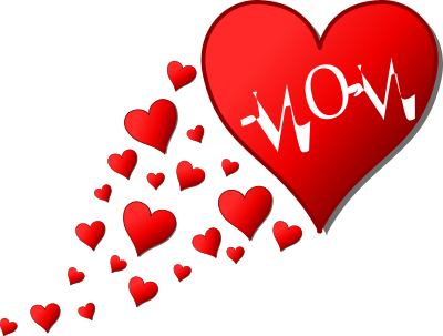 Mother's day heart with small hearts track clipart