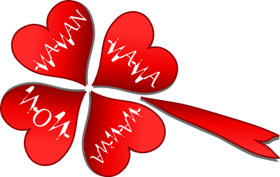 Mother's day hearts in a four leaf clover clipart