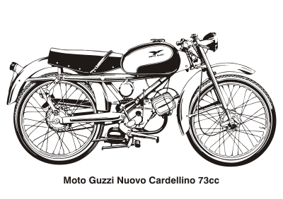 Moto Guzzi Nuovo Cardellino 73cc, year 1960 clipart