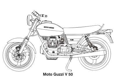 Moto Guzzi V50, year 1977 clipart