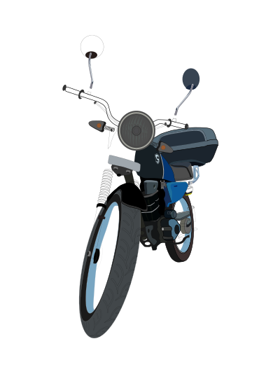 Motocicleta con maletero (Motorcycle with trunk) clipart