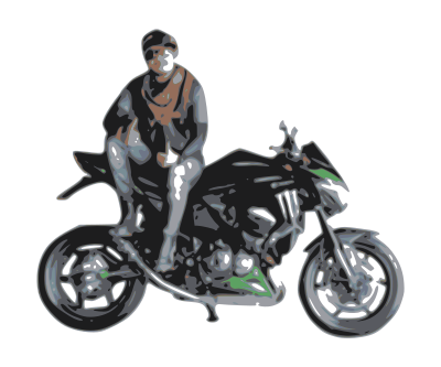 Motorcycle with rider clipart