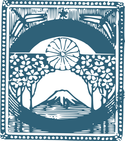 Mount Fuji and Dragonflies clipart