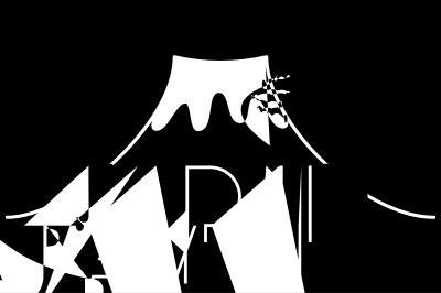 Mount Fuji with Japan Typeface - Black clipart