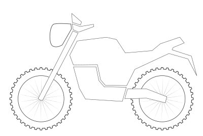 Mountain Bike Classic outline minimal clipart