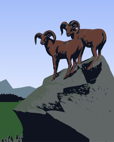Mountain goats clipart