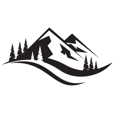 Mountain landscape silhouette clipart