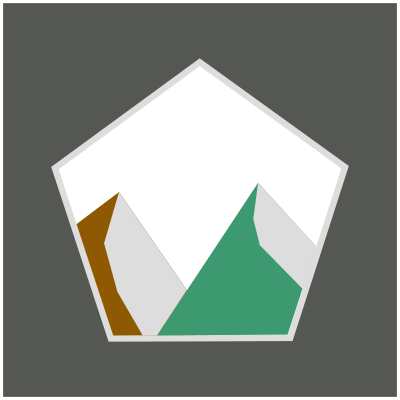 Mountains in a pentagon clipart