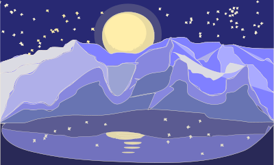 Mountains night landscape clipart