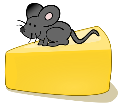 Mouse on Cheese clipart