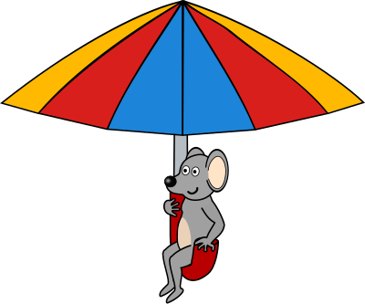 Mouse on umbrella clipart