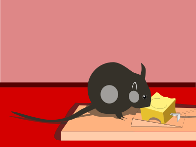 Mouse with trap clipart