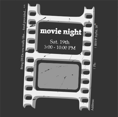 Movie night ticket clipart