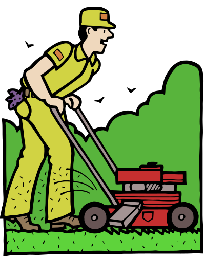 Mowing the Lawn - Colour Remix clipart