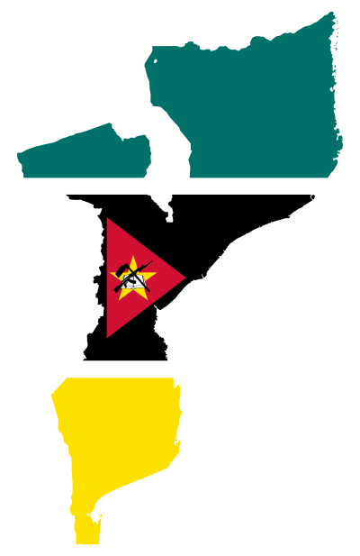 Mozambique Flag Map clipart
