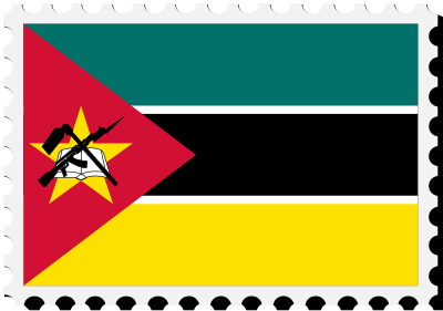 Mozambique flag stamp clipart