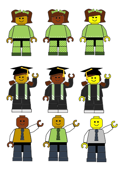 Multi Cultural Lego Figures clipart
