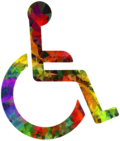 Multi-Gemstone Wheelchair Icon clipart