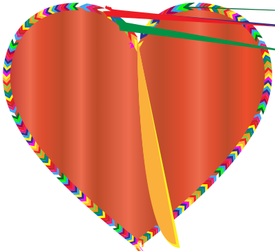 Multicolored Arrows Heart Filled 2 clipart