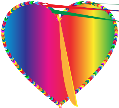 Multicolored Arrows Heart Filled clipart