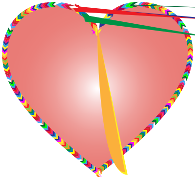 Multicolored Arrows Heart Filled 3 clipart