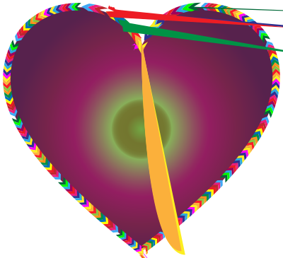 Multicolored Arrows Heart Filled 4 clipart