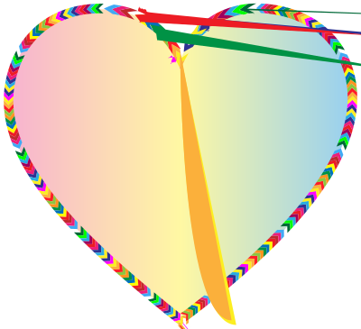 Multicolored Arrows Heart Filled 6 clipart