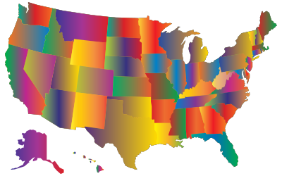 MultiColored Blended United States Map clipart