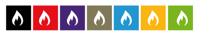 Multicolored Fire Icons clipart