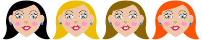 Multicolored Hair Women clipart
