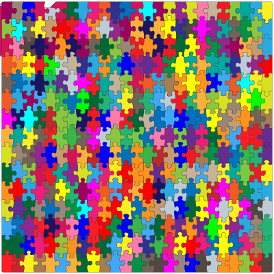 Multicolored Jigsaw Puzzle Pieces clipart