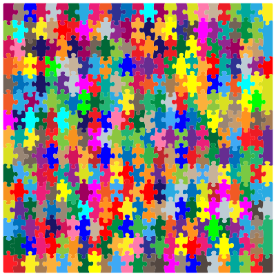 Multicolored Jigsaw Puzzle Pieces No Strokes clipart