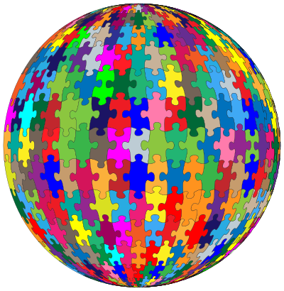 Multicolored Jigsaw Puzzle Pieces Sphere clipart