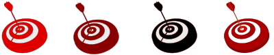 Multicolored Targets With Arrows clipart