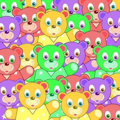 Multicolored Teddy Bears Background clipart