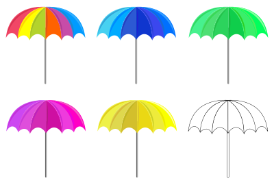 Multicolored Umbrellas clipart