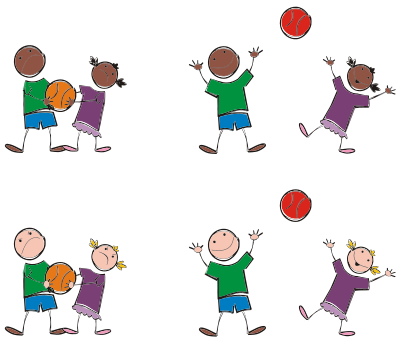 Multicultural Kids Playing Sports clipart